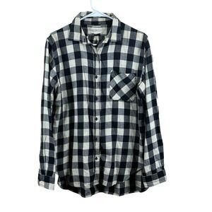 Ralph Lauren Denim Supply Shirt Womens Large Check Utility RL Surplus Boyfriend